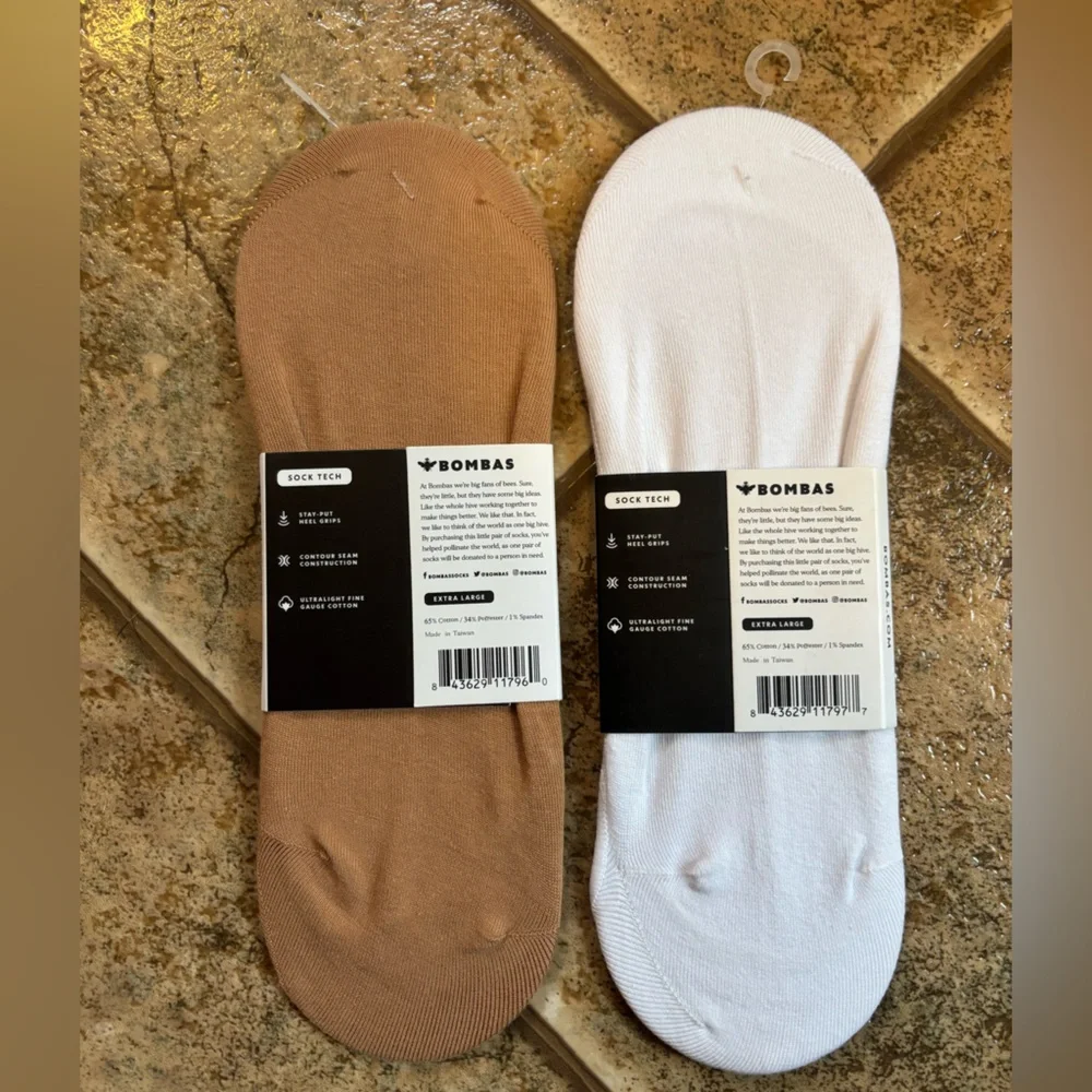NWT *Bundle of 2 pairs* Bombas Ultra No Show Socks sz XL - Picture 2 of 5